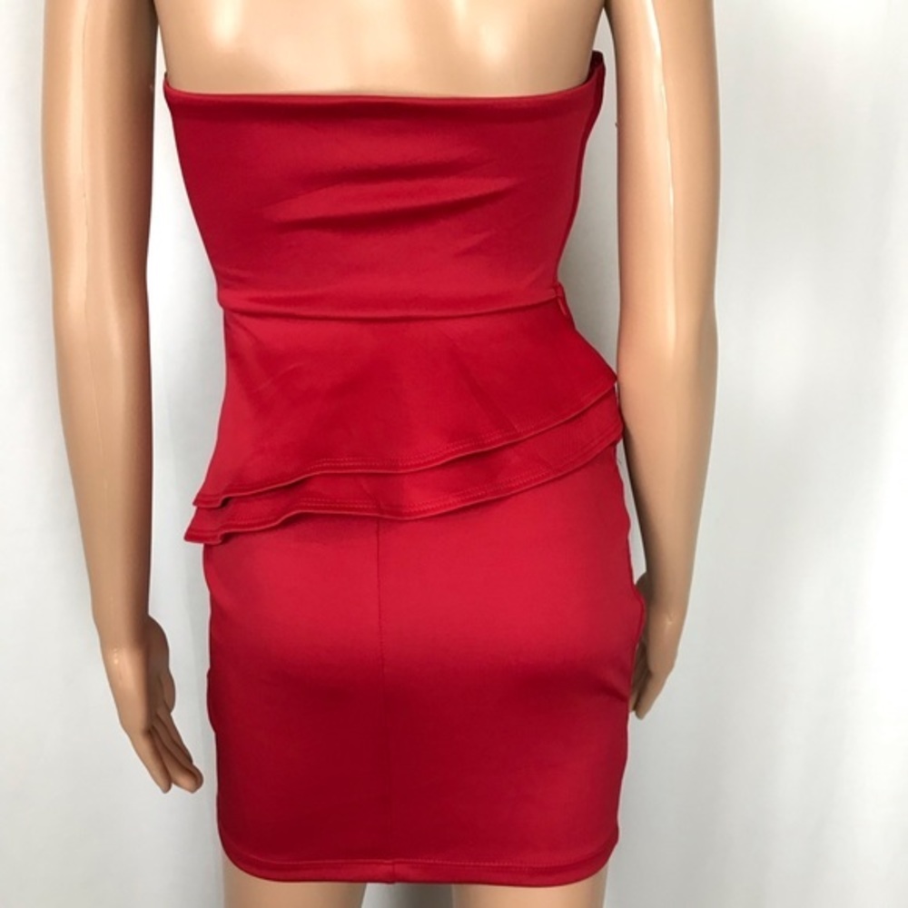 Jr's Wet Seal Red Mini Dress w Ruffle Detail Sz S - Picture 6 of 7